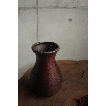 二代 前田竹房斎 磁器写竹籠　U412 