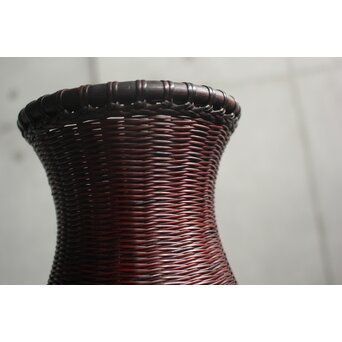 二代 前田竹房斎 磁器写竹籠　U412 