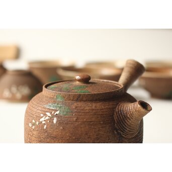 雲林院宝山/寶山 昌平 清水六兵衛 合作か 煎茶器 急須 盃10客　P640 