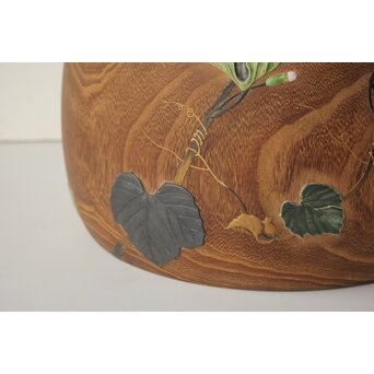 三浦乾也 桜と瓢箪文 火鉢 一対　P641 