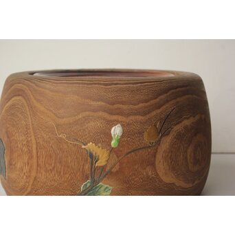 三浦乾也 桜と瓢箪文 火鉢 一対　P641 