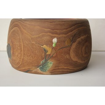 三浦乾也 桜と瓢箪文 火鉢 一対　P641 