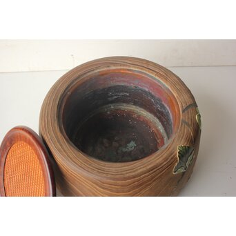 三浦乾也 桜と瓢箪文 火鉢 一対　P641 