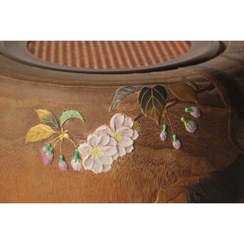 三浦乾也 桜と瓢箪文 火鉢 一対　P641 