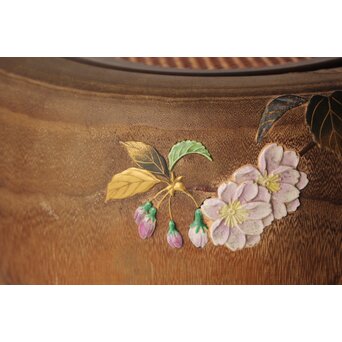 三浦乾也 桜と瓢箪文 火鉢 一対　P641 