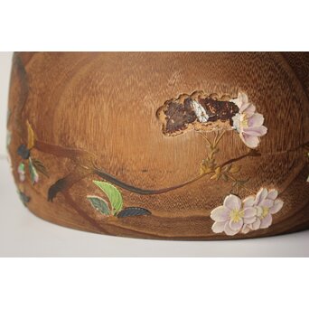 三浦乾也 桜と瓢箪文 火鉢 一対　P641 