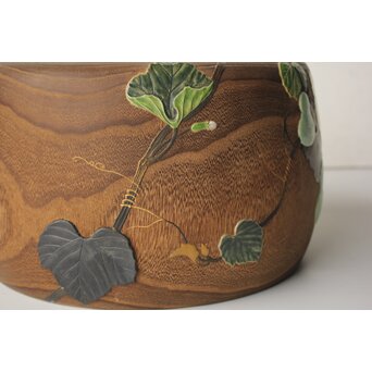 三浦乾也 瓢箪文 火鉢 一対　P642 