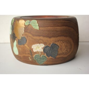 三浦乾也 瓢箪文 火鉢 一対　P642 