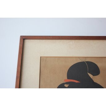 伊東深水 現代美人集第一輯 [半襟] 木版画　Z842 