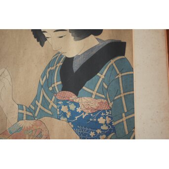 伊東深水 現代美人集第一輯 [半襟] 木版画　Z842 