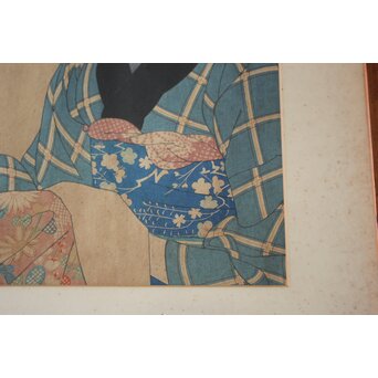 伊東深水 現代美人集第一輯 [半襟] 木版画　Z842 