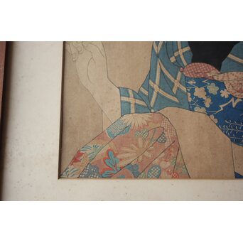 伊東深水 現代美人集第一輯 [半襟] 木版画　Z842 