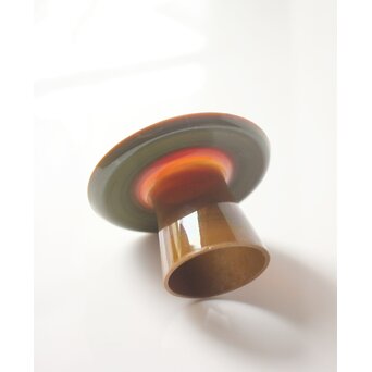 練上手 黄金色 江戸ガラス 盃台　Y068