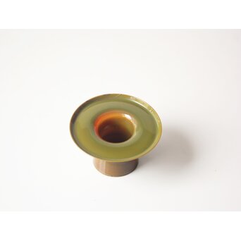 練上手 黄金色 江戸ガラス 盃台　Y068 