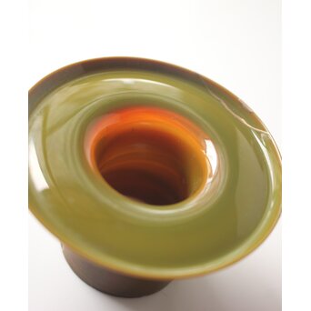 練上手 黄金色 江戸ガラス 盃台　Y068 