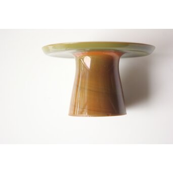 練上手 黄金色 江戸ガラス 盃台　Y068 