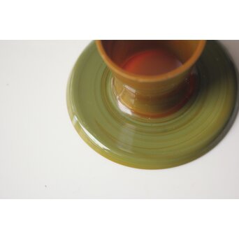 練上手 黄金色 江戸ガラス 盃台　Y068 