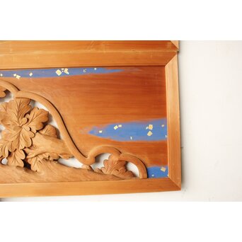 吉田楳堂 花鳥木彫欄間 2枚1組　R0560 