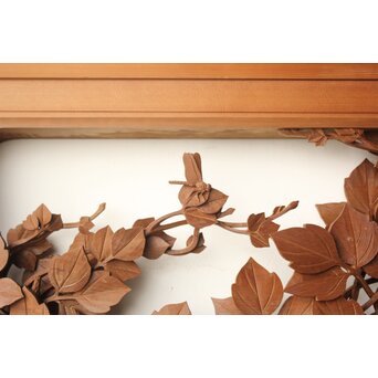 秋草木彫欄間 2枚1組　R0561 