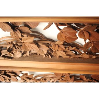 秋草木彫欄間 2枚1組　R0561 