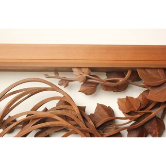 秋草木彫欄間 2枚1組　R0561 