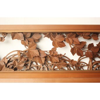 秋草木彫欄間 2枚1組　R0561 