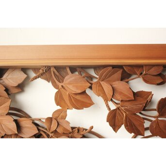 秋草木彫欄間 2枚1組　R0561 