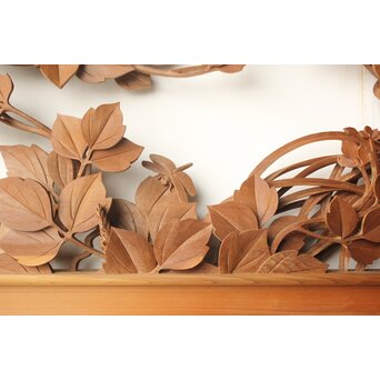 秋草木彫欄間 2枚1組　R0561 