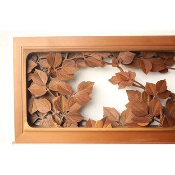 秋草木彫欄間 2枚1組　R0561 