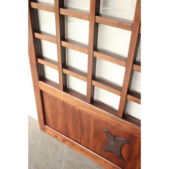 総欅 ガラス入細分升格子蔵戸　W0255 