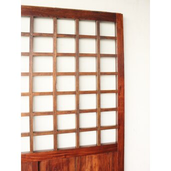 総欅 ガラス入細分升格子蔵戸　W0255 