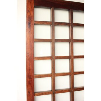 総欅 ガラス入細分升格子蔵戸　W0255 