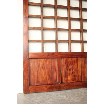 総欅 ガラス入細分升格子蔵戸　W0255 