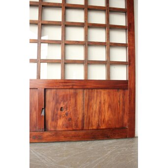 総欅 ガラス入細分升格子蔵戸　W0255 