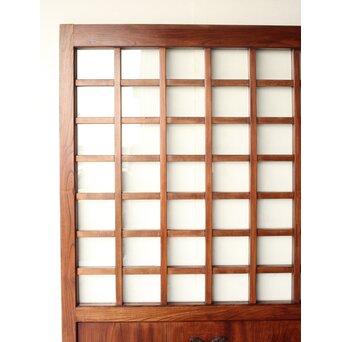 総欅 ガラス入細分升格子蔵戸　W0255 