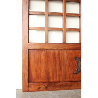 総欅 ガラス入細分升格子蔵戸　W0255 