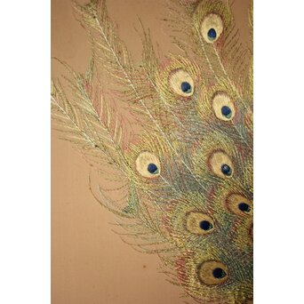 高島屋画室か 今尾景年下絵 孔雀図 刺繍絵画　Z846 