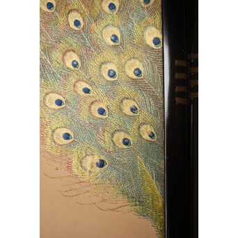 高島屋画室か 今尾景年下絵 孔雀図 刺繍絵画　Z846 