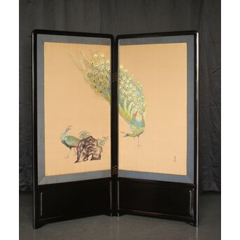 高島屋画室か 今尾景年下絵 孔雀図 刺繍絵画　Z846 