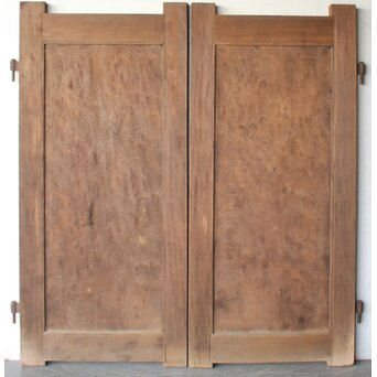 総欅 上玉杢 門扉一対　W0256