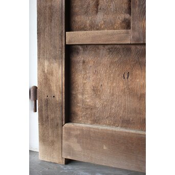 総欅 上玉杢 門扉一対　W0256 