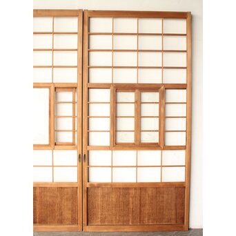 猫間/雪見障子戸 4枚1組 在庫3セット　F304 