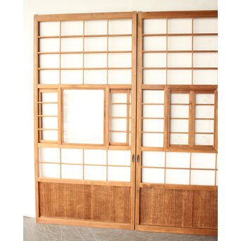 猫間/雪見障子戸 4枚1組 在庫3セット　F304 