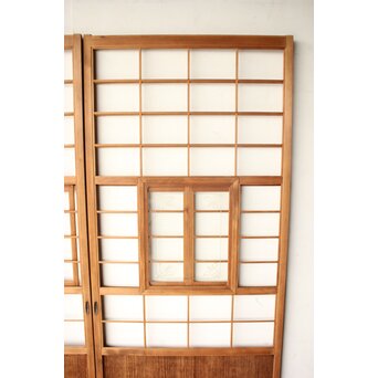 猫間/雪見障子戸 4枚1組 在庫3セット　F304 