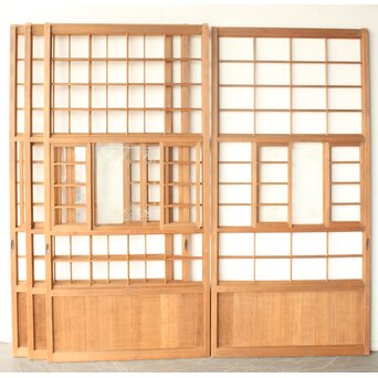 猫間/雪見障子戸 4枚1組 在庫3セット　F304
