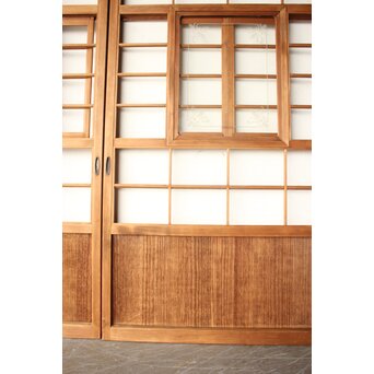 猫間/雪見障子戸 4枚1組 在庫3セット　F304 