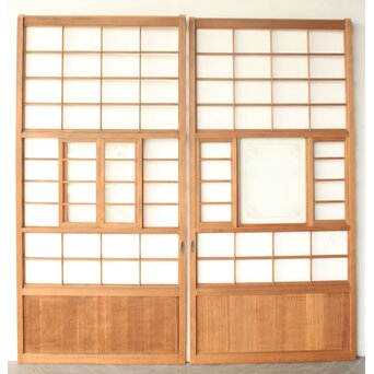 猫間/雪見障子戸 4枚1組 在庫3セット　F304 CD　表