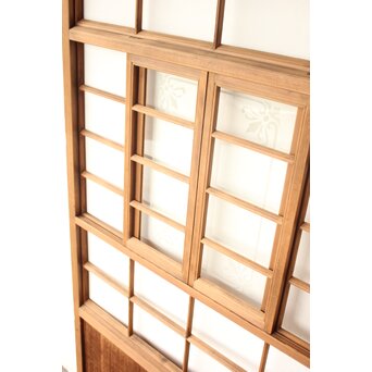 猫間/雪見障子戸 4枚1組 在庫3セット　F304 