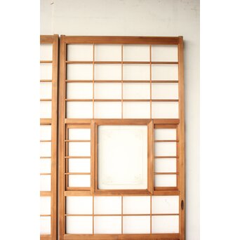 猫間/雪見障子戸 4枚1組 在庫3セット　F304 