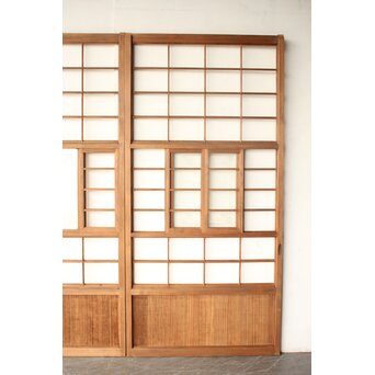 猫間/雪見障子戸 4枚1組 在庫3セット　F304 